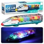 Transparent Gear Train Toy with Music & Lights