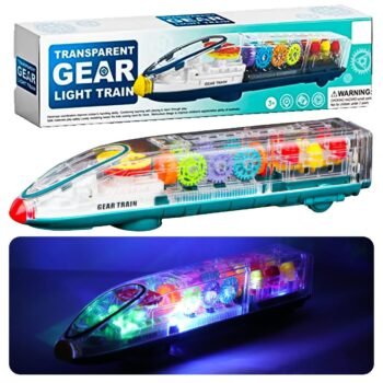 Transparent Gear Train Toy with Music & Lights