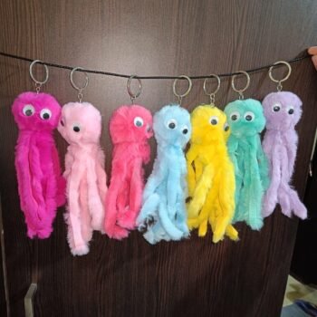 Octopus Wool Keychain Set 6-Piece