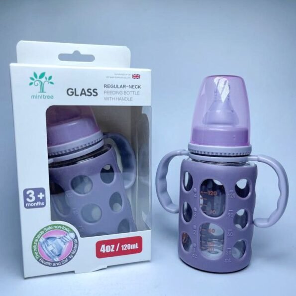 Minitree 120ml Glass Feeding Bottle 3M+