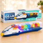 Transparent Gear Train Toy with Music & Lights