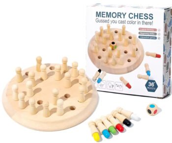 Wooden Memory Chess Game for Kids – Colour Matching & Memory Board Game