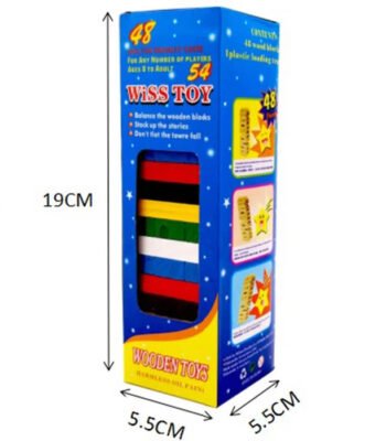 54-Piece Wooden Stacking Tower Game for Kids