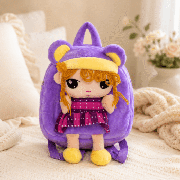 Purple Princess Doll Plush Backpack for Kids