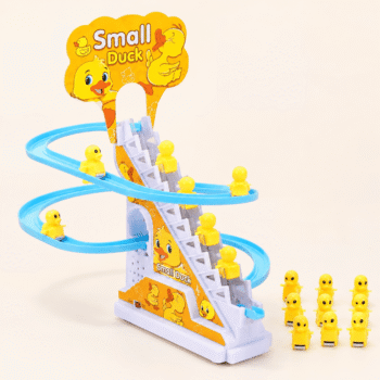 Small Duck Climbing Stairs Slide Toy – 9 Ducks with Music & Light