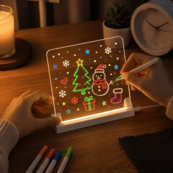 LED Acrylic Writing & Drawing Board – Reusable Glow Message Board