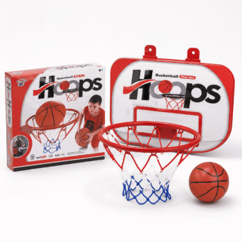Wall-Mounted Basketball Hoop Set for Kids – Ball, Net & Pump Included