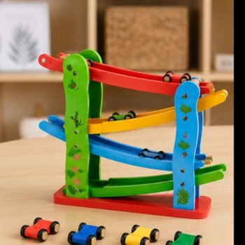 Wooden Miniature Speeding Car Ramp – 4 Cars