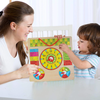 Wooden Montessori Clock & Calendar Board