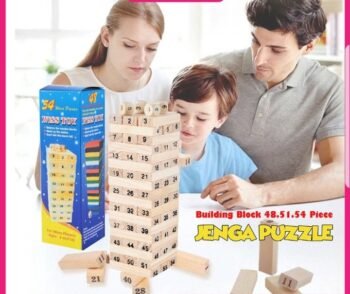 54-Piece Wooden Number Stacking Tower Game