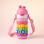 Kids Math Learning Water Bottle with Rotating Number Rings - 430 ml (Pink)